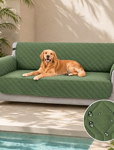  100% כיסויי ספה עמידים למים לכלבים חיות מחמד כיסוי ספה כיסוי כורסה כיסוי כורסה, מגן ספה אדום בורדו כיסוי ספה החלקה לספה 1/2/3/4 כרית מגן ריהוט שכיבה