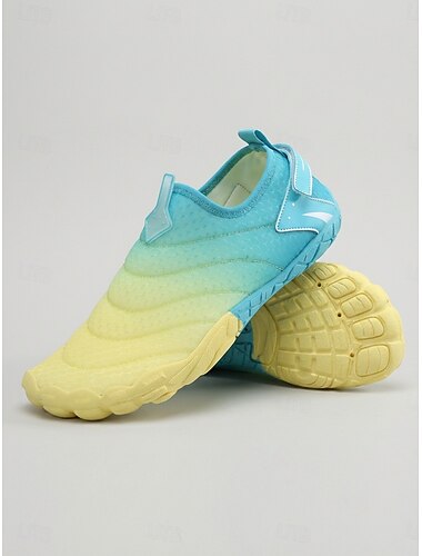  Dameswaterschoenen in geel met kleurverloop, sneldrogende, antislip, ideaal voor blotevoeten, lichtgewicht en ademend schoeisel voor wandelen en strandvakantie. &watersporten