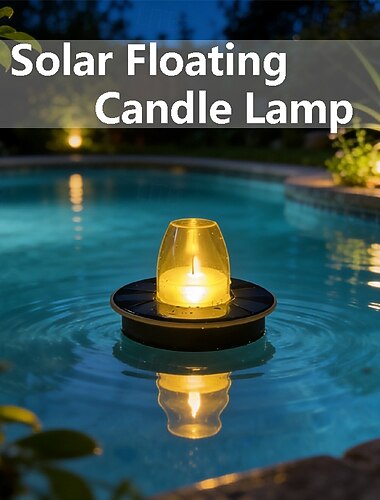  1/2 Stück wasserdichte, solarbetriebene Schwimmkerzenleuchte für den Außenbereich, dekorative LED-Lampe für Teich, Pool, Aquarium, Springbrunnen, Rasen, Wege – stimmungsvolle Gartenbeleuchtung
