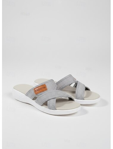  صندل نسائي شبكي بأشرطة متقاطعة - تصميم مريح وغير رسمي للمشي في الحديقة والنزهات والمهام اليومية