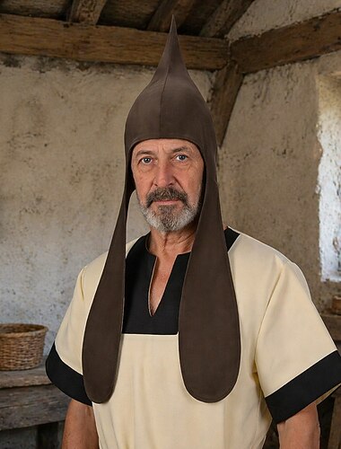  Medievale Rinascimento Cappello Contadina Tinta unica Costume Per uomo Halloween Carnevale Fiera Rinascimentale LARP Festa a tema retrò Adulti Cappello