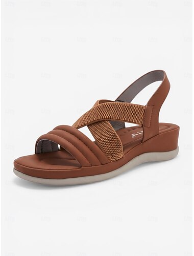  Comfortabele damessandalen met voetboogondersteuning – comfortabele, gevoerde wandelschoenen met elastische bandjes, lichtgewicht en flexibele sandalen voor winkelen en reizen. &dagelijks gebruik