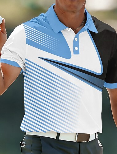  Férfi Geometriai Golf Sportpólóingek Rövid ujjú Pólóingek Galléros ingek Alkalmi Sportruházat Gombok Jól szellőző háló Tavaszi nyár Medence Bíbor Lóhere