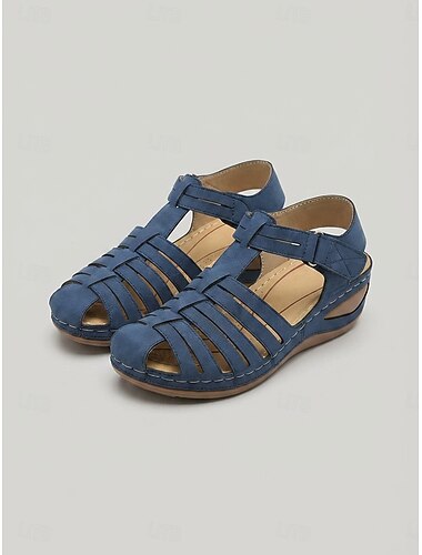  Gladiatorsandaler for kvinner – pustende utskjæringsdesign, justerbar krok &Løkkestropp, lette, uformelle tursko i romersk stil for reiser, daglig bruk, ferie &utendørsaktiviteter