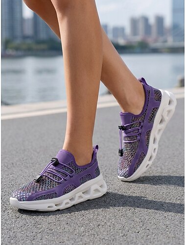  Scarpe da corsa slip-on da donna: scarpe da passeggio leggere e traspiranti con allacciatura rapida, ideali per viaggi, spiaggia, attività all'aperto e per l'uso quotidiano.