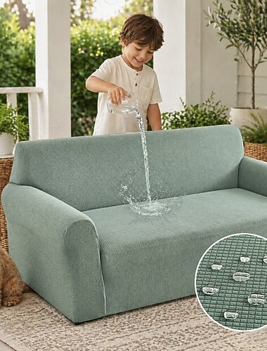  100 % vattentätt elastiskt sofföverdrag majs sammet justerbart stretch överdrag hörn sofföverdrag 1/2/3/4 sits l form