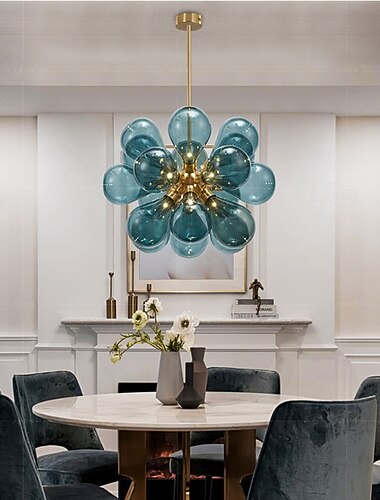  גוף תאורת תליון פוסטמודרני נברשת זכוכית קסומה 18 נורות מנורת תלייה תליון צבעונית, גוף תאורת נברשות 110-240v