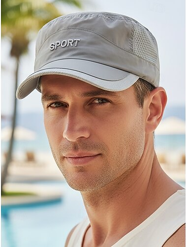  Ademende mesh polyester pet voor heren, verstelbare pasvorm, verkrijgbaar in meerdere kleuren, lichtgewicht sportpet voor buitenactiviteiten, perfect voor strandvakanties, wandelen en dagelijks