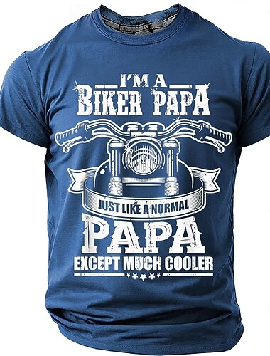  Ich bin ein Biker-Papa, genau wie ein normaler Papa, nur viel cooler. Lustiges Motorrad-T-Shirt für Herren, Kurzarm, Rundhalsausschnitt, lässiges Designer-Shirt, Größen S, M, L, XL, XXL, XXXL