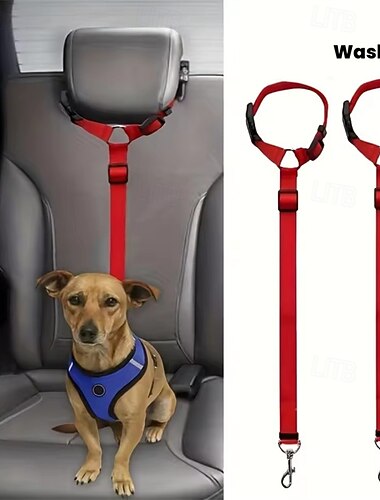  2 τεμάχια ζώνη ασφαλείας αυτοκινήτου για κατοικίδια, γάτες, σκύλους, κατάλληλη για αγκράφα ασφαλείας, ρυθμιζόμενο σχοινί ασφαλείας, ζώνες ασφαλείας αυτοκινήτου για σκύλους, αξεσουάρ για σκύλους