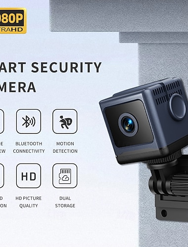  Mini-WLAN-Überwachungskamera, kleine, kabellose, versteckte Kamera für die Heimüberwachung, 1080p-HD-Babykamera mit Nachtsicht &Bewegungserkennung, tragbare Mini-Kamera mit App-Steuerung für Baby- und