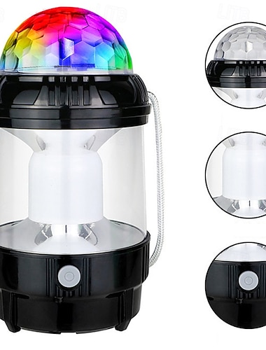  Oppladbar LED-campinglykt, 300 lm vanntett teltlampe med RGB, campinglykt med 3 lysmoduser, bærbare lykter for strømbrudd