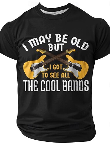  T-shirt homme vintage rock guitare, coupe classique, motif guitare, idéal pour les mélomanes. Cadeau parfait. Tailles : S, M, L, XL, 2XL, 3XL.