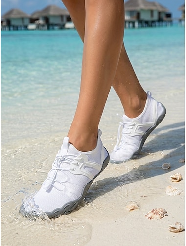 Chaussures aquatiques blanches pour femmes, à séchage rapide, respirantes, antidérapantes et à cordon de serrage, légères et minimalistes, idéales pour la plage, la natation et la randonnée. &sports