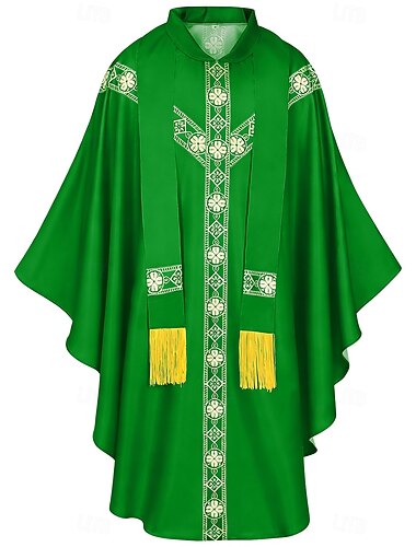  العصور الوسطى عصر النهضة عباءة كاهن ملابس تنكرية للجنسين ديني عيد الرعب مهرجان معرض النهضة LARP للبالغين عباءة كل الفصول