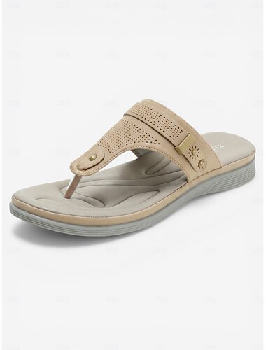  Damesslippers met voetboogondersteuning – comfortabele, gevoerde teenslippers, ademende, lichtgewicht zomerslippers voor strand, reizen en wandelen. &dagelijkse kleding