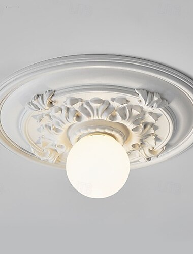  Hagyományos francia kézzel készített, kerek kialakítású, relief gyantás üvegből készült, 1 izzós, G9-es, süllyesztett mennyezeti lámpa előszobába, hálószobába, 110-240 V