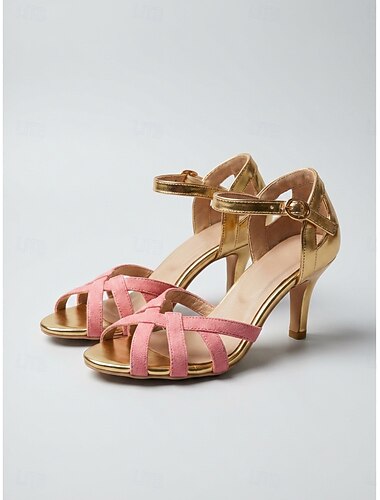  guld- og lyserøde stroppehæle til kvinder – elegante sandaler med åben tå og ankelrem til både hverdag og fritid