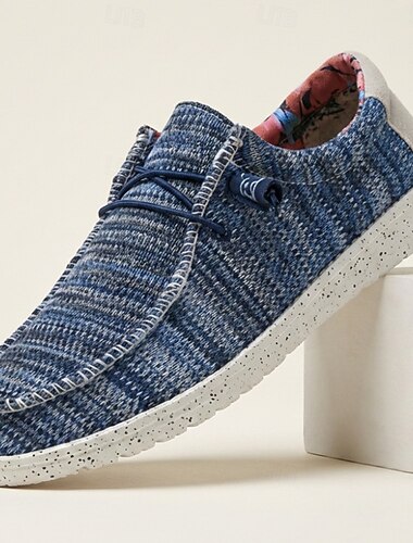  נעלי גברים קז'ואל נושמות עם שרוכים וסרוגים, סניקרס קלות ונוחות להליכה, סגנון לואר אופנתי לגברים, ללבישה יומיומית, נסיעות, נסיעות יומיומיות וטיולים קז'ואל בסופי שבוע