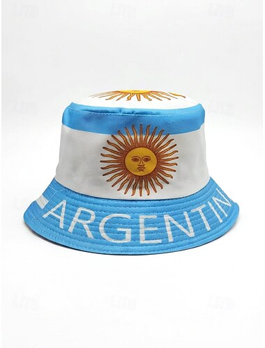  Pălărie bărbătească reversibilă din poliester, cu imprimeu cu steagul Argentinei, șapcă ușoară pentru fan fotbal, pentru ziua meciului, pentru suporteri, sporturi casual, ținute pentru exterior