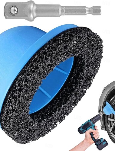  Čistič ráfků kol, vrtací kartáč, nástavec na drhnutí s šestihrannou stopkou 1/4" pro matice a náboje kol, profesionální detailovací nástroj pro efektivní odstraňování brzdového prachu &odstraňování