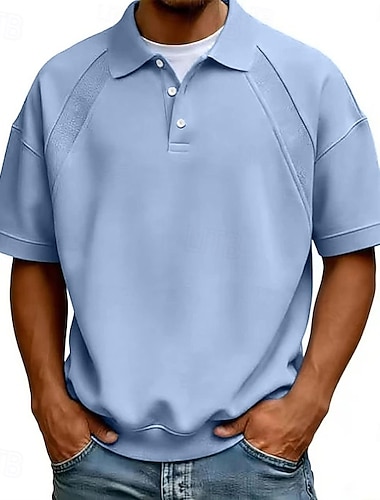  Herren Poloshirts Lässig Geschäft Umlegekragen Kurzarm Mode Basic Einfach Knöpfe Sommer Frühling Blau Weiß Marineblau Braun Grün Grau Poloshirts