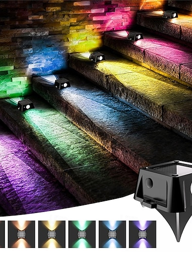  Lampe solaire d'extérieur étanche IP67, enterrée, pour cour, villa, jardin, pelouse, éclairage RGB d'ambiance, boîtier en aluminium, lumière chaude, blanche, neutre, dégradé lumineux, 1 pièce