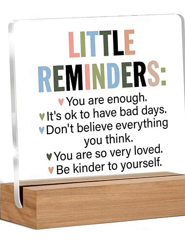  Regalos inspiradores y motivacionales, regalos de agradecimiento a los empleados, pequeños recordatorios de que eres suficiente, letrero decorativo de escritorio transparente, letrero acrílico con