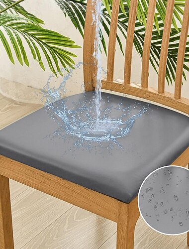  stretch kjøkken stoltrekk hvit svart grå stol sete slipcover pu skinn strikk til middagsselskap hotell bryllup myk vaskbar