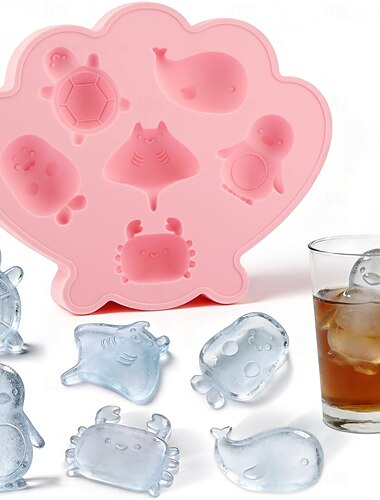  Silikon-Eiswürfelformen, Muschel-Eisformen für Cocktails, Eiswürfelformen mit niedlichen Meeresmotiven, Schokoladenform mit 6 Mulden, leicht zu entformen, für Gefrierschrank, Zuhause, Küche, Getränke,