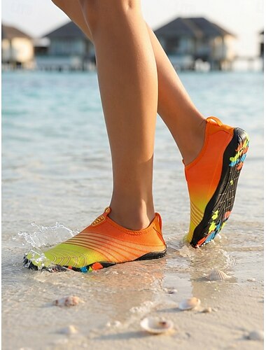  Oranje dameswaterschoenen met blote voeten, sneldrogend en lichtgewicht – ademend, antislip en ideaal voor strand, zwemmen, surfen, zwembad, yoga en andere watersporten.