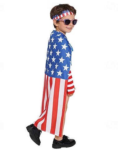  Finkostym Originell Patriotisk Barn Unisex Självständighetsdag 4 juli Fest Parad Klä ut