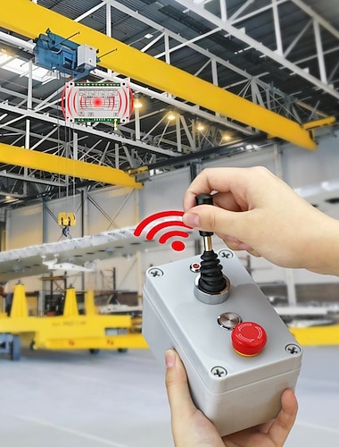 4-kanals industriell radiofjernkontroll med joystick, 30a høyeffekts FSK-frekvenshoppende anti-interferenskontroller for kranheis, universal AC/DC 12V-450V