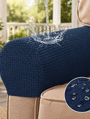  Stretch-Armlehnenbezüge aus Spandex, wasserdichte Armlehnenbezüge für Stühle, burgunderrot, Couch-, Sofa-, Sesselbezüge für Liegesofas, 2er-Set