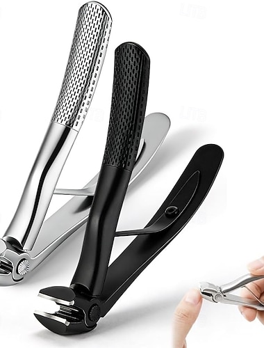  Tagliaunghie per anziani, tagliaunghie per unghie dei piedi con manico lungo antiscivolo e testina angolata per unghie spesse, tagliaunghie per unghie dei piedi con ampia apertura e raccoglitore per