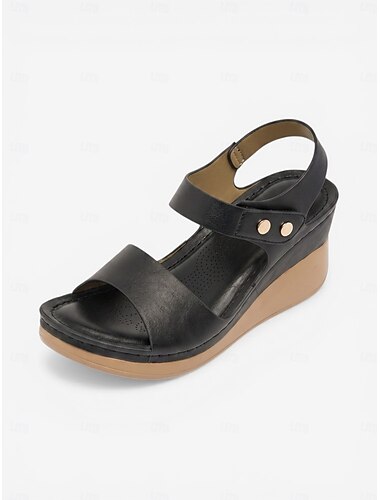  סנדלי פלטפורמה חומים לנשים עם תמיכה לקשת - סנדלי רצועת קרסול מינימליסטיים, נעלי נוחות קלות משקל ומתכווננות להליכה, נוחות לאורך כל היום &ללבוש יומיומי