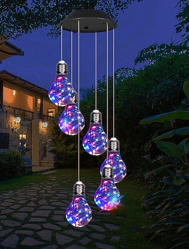  Carillons solaires colorés pour l'extérieur, cadeaux d'anniversaire pour les passionnées de jardinage et les mamans, carillons lumineux solaires à suspendre pour le jardin, une pendaison de