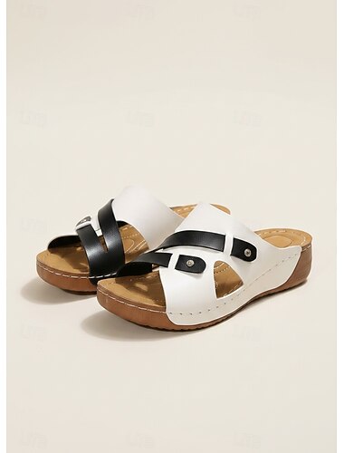  Sandales confortables pour femmes – semelle intérieure rembourrée, faciles à enfiler, idéales pour la maison, les promenades, les voyages, les journées d'été et le quotidien.