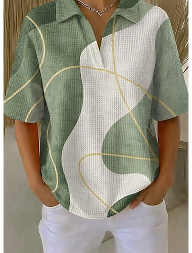  Damen Waffelhemd Freizeithemd Sommeroberteile Grafik Geometrisch Elegant Aktiv Urlaub Ärmellos Normale Oberteile Täglich Outdoor Arbeit Violett Grün Regenbogen Sommer Frühling Herbst