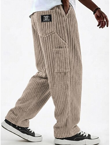  Pánské Kalhoty Kordurové kalhoty Zimní kalhoty Kalhoty pro volný čas Volné kalhoty Šňůrky Multi kapsa Pevná barva Pohodlné Plná délka Ležérní Denní Venkovní Módní Šik ven Vodní modrá Bílá Lehce