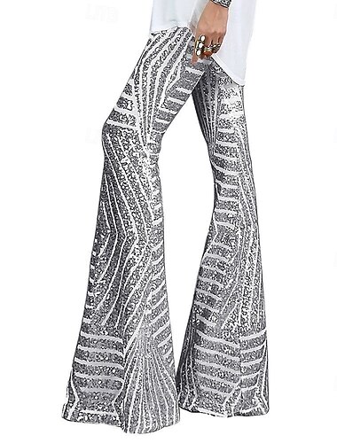  Retro vintage Schijf Jaren '80 Broeken Uitlopende broek Schijf Pailletten Art Deco Kostuum Dames Halloween Carnaval Club muziekfestival Feest Volwassenen Broeken Zomer