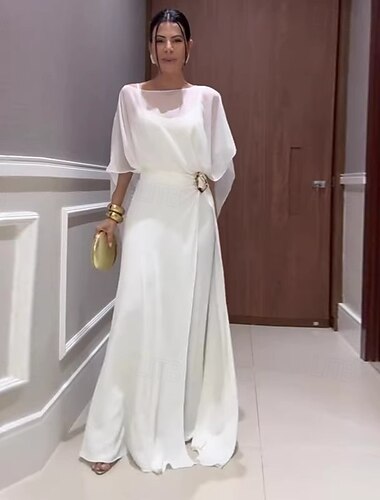  Damskie Zestawy dwuczęściowe Elegancja Jednokolorowe Krótki rękaw Spodnie szerokie nogawki Półgolf Codzienny Urlop Regularny Biały Rumiany róż Lato