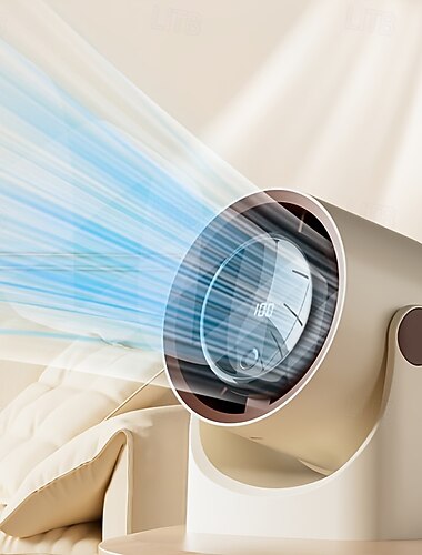  Bærbar skrivebordsvifte med 100 trinns justering, mini bordvifte med digital LED-skjerm, personlig liten vifte for hjemmekontor soverom sovesal, USB-oppladbar kjølevifte