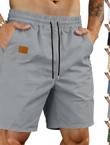  Herren Shorts Freizeitshorts Sportliche Shorts Tasche Elastischer Bund Einfach Komfort Schnelltrocknend Knielang Outdoor Urlaub Mode Streetwear Blau Schwarz Unelastisch