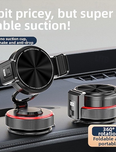  Nano-Saug-Autohalterung für Handys, superstabiler Armaturenbrett-Handyhalter fürs Auto, 360° drehbarer, faltbarer, tragbarer Handyständer mit Anti-Shake-Funktion, kompatibel mit iPhone 17, 16, 15, 14