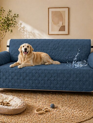  100% vanntette sofatrekk for hunder kjæledyr sofatrekk sofatrekk hvilestoltrekk, burgunderrød sofabeskytter sklisikkert sofatrekk for 1/2/3/4 pute sofa lenende møbelbeskytter