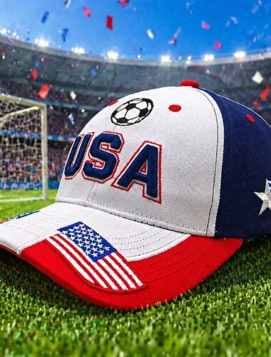  قبعة بيسبول مطرزة بعلم الولايات المتحدة الأمريكية لكأس العالم لكرة القدم 2026، قبعة رياضية قطنية قابلة للتعديل، قبعة رياضية وطنية باللون الأحمر والأبيض والأزرق للرجال والنساء، هدية لمحبي كرة القدم في