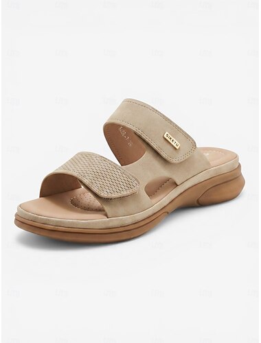  Sandali da donna con supporto plantare a mandorla – ciabatte comode con cinturino regolabile in velcro, sandali imbottiti da infilare per camminare, per interni ed esterni &abbigliamento quotidiano