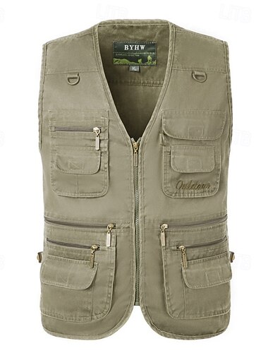  Herren Anglerweste Wanderweste Multifunktionsweste Sommer Frühling Draussen Schnelltrocknend Reißverschlusstasche Multi Pocket Verschleißfestigkeit Weste Arbeit Jagd Angeln Dunkelgrau Armeegrün Blau