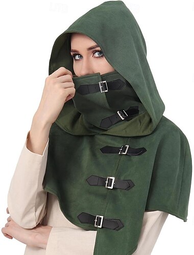  Kostymer i middelalderstil Renessanse Kappe Med hette Viking Ranger Kostyme Unisex Viking Halloween Karneval Ytelse LARP Ren Faire Voksne Sjal